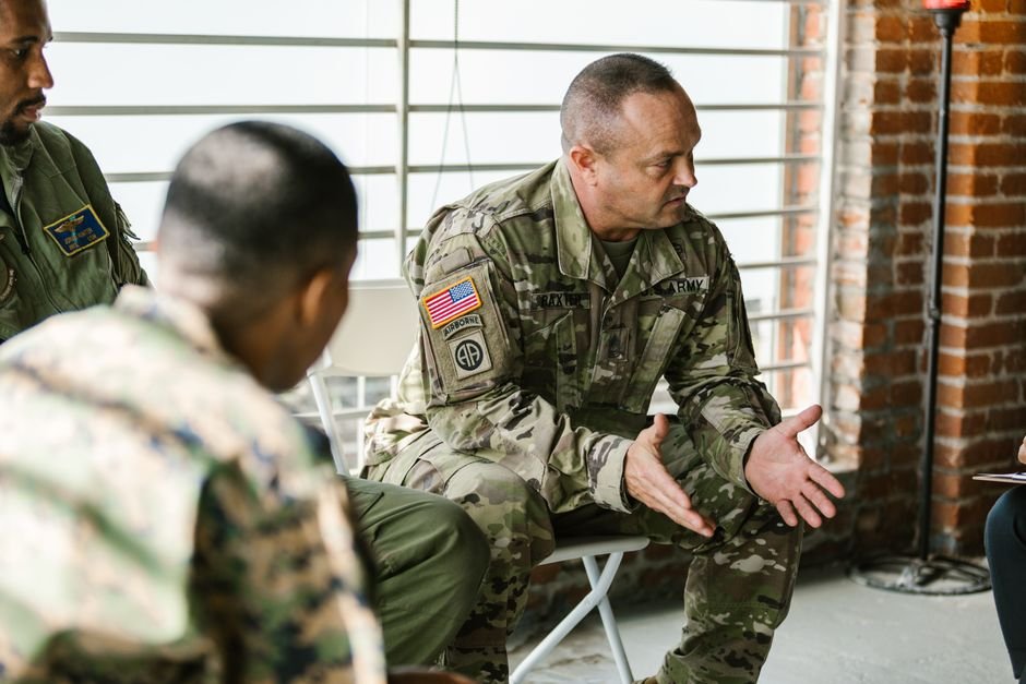 Veteran meeting a service officer about Vietnam era asbestos exposure VA claims